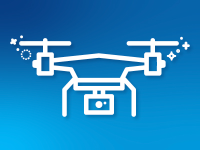 Drone with a camera icon