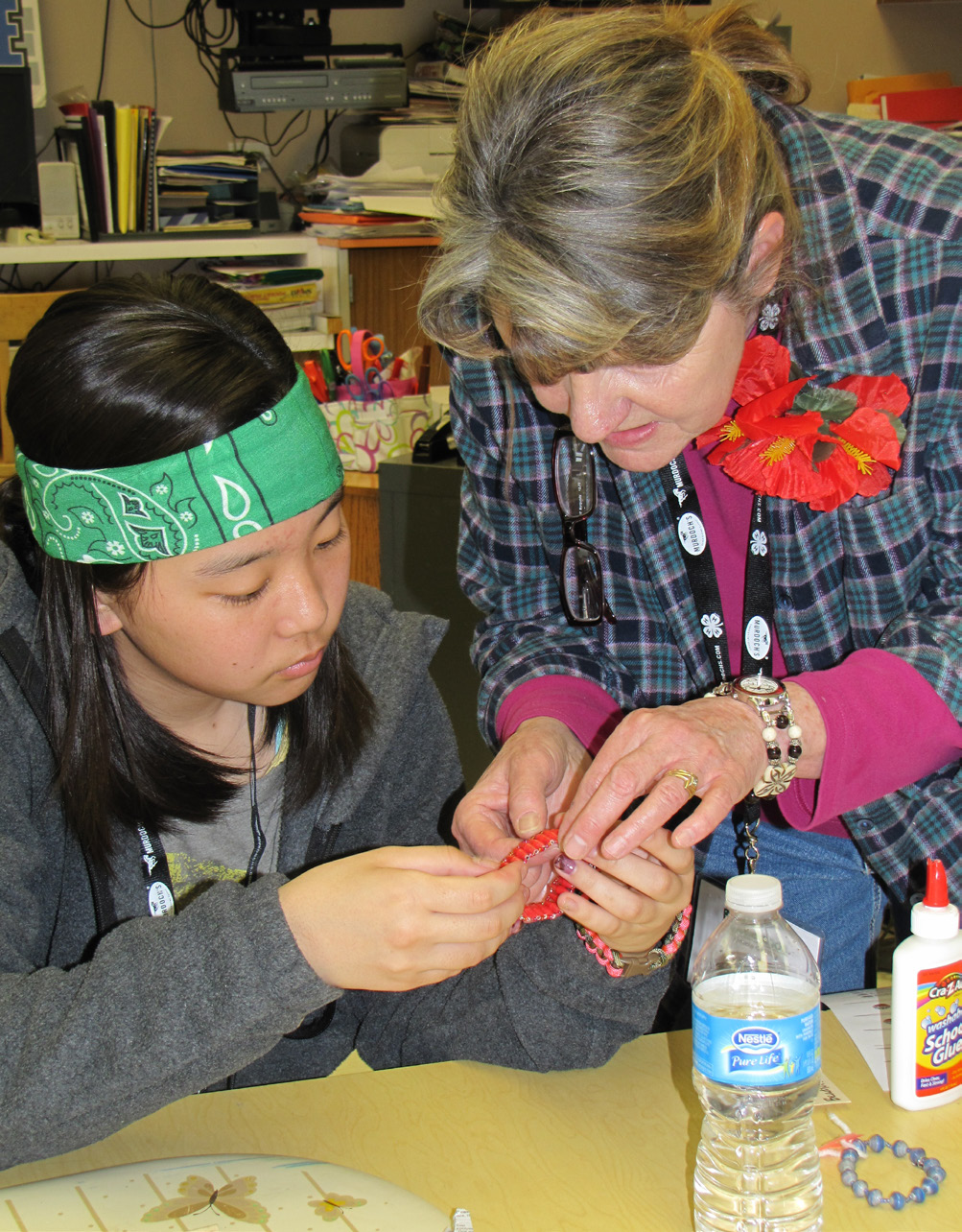 A volunteer and a student.