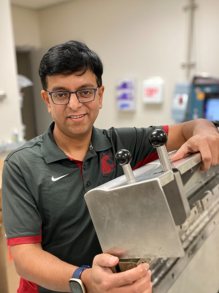 Dr. Girish Ganjyal with Tabletop Twin-Screw Extruder