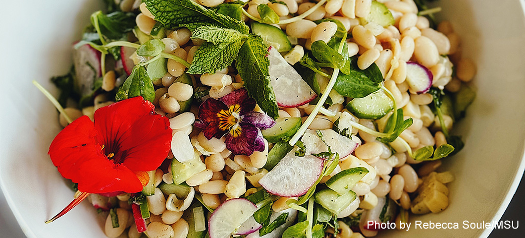 white tepary bean salad