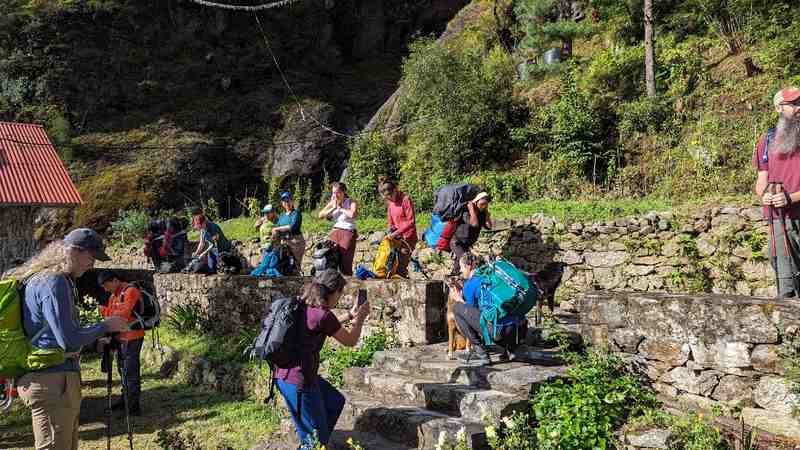 Starting the journey along the trail to Namche.