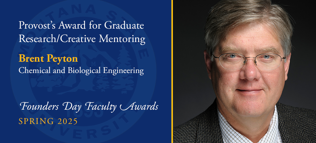 Provost's Award for Graduate Research/Creative Mentoring: Brent Peyton, Founders Day Faculty Awards, Academic Year 2024-25. Portrait of Brent Peyton.