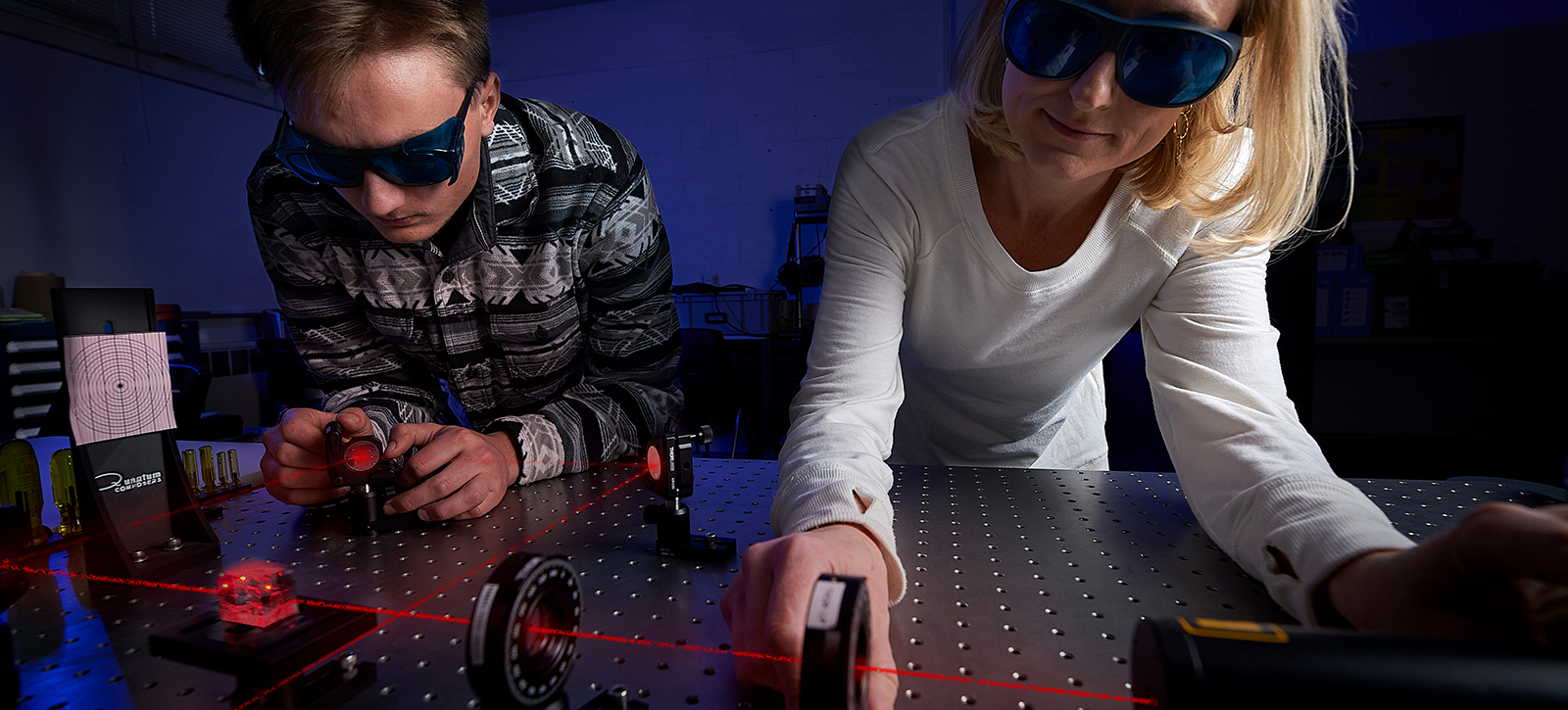 man and woman with photonics